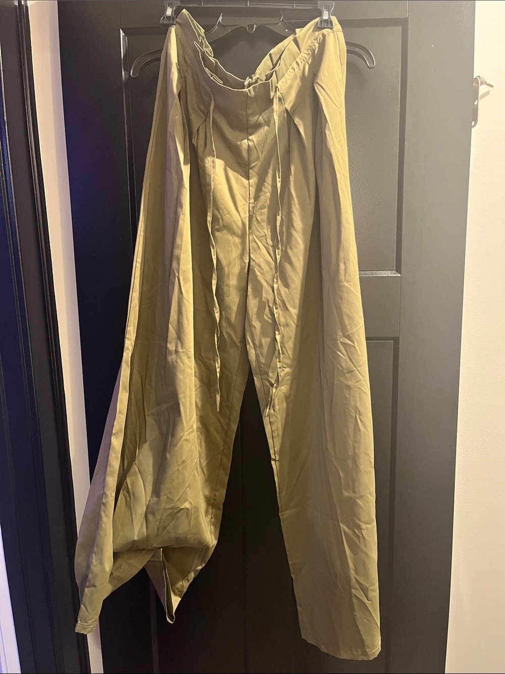 Women’s Olive Green Cargo Pants with Drawstring Waist